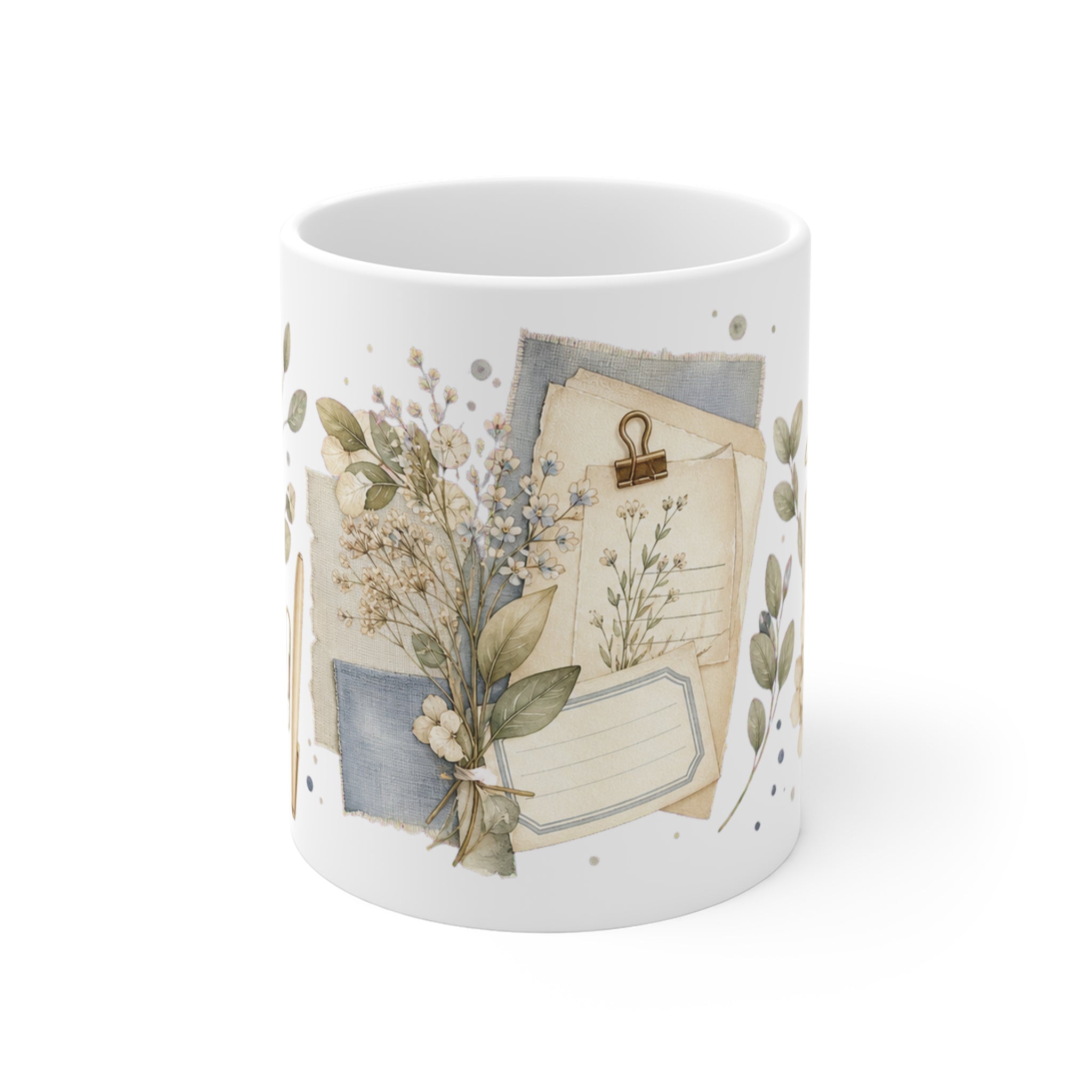 Soft Washed-Linen Desk Motif Mug