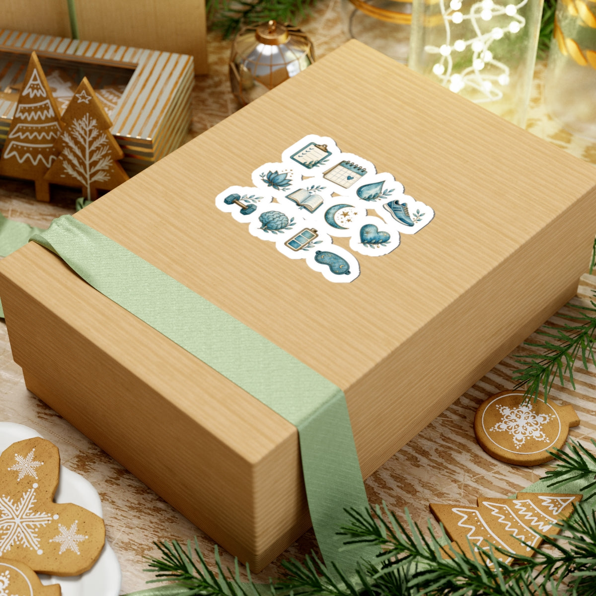 Patina-Blue Planner Mini Icons Sticker Sheet