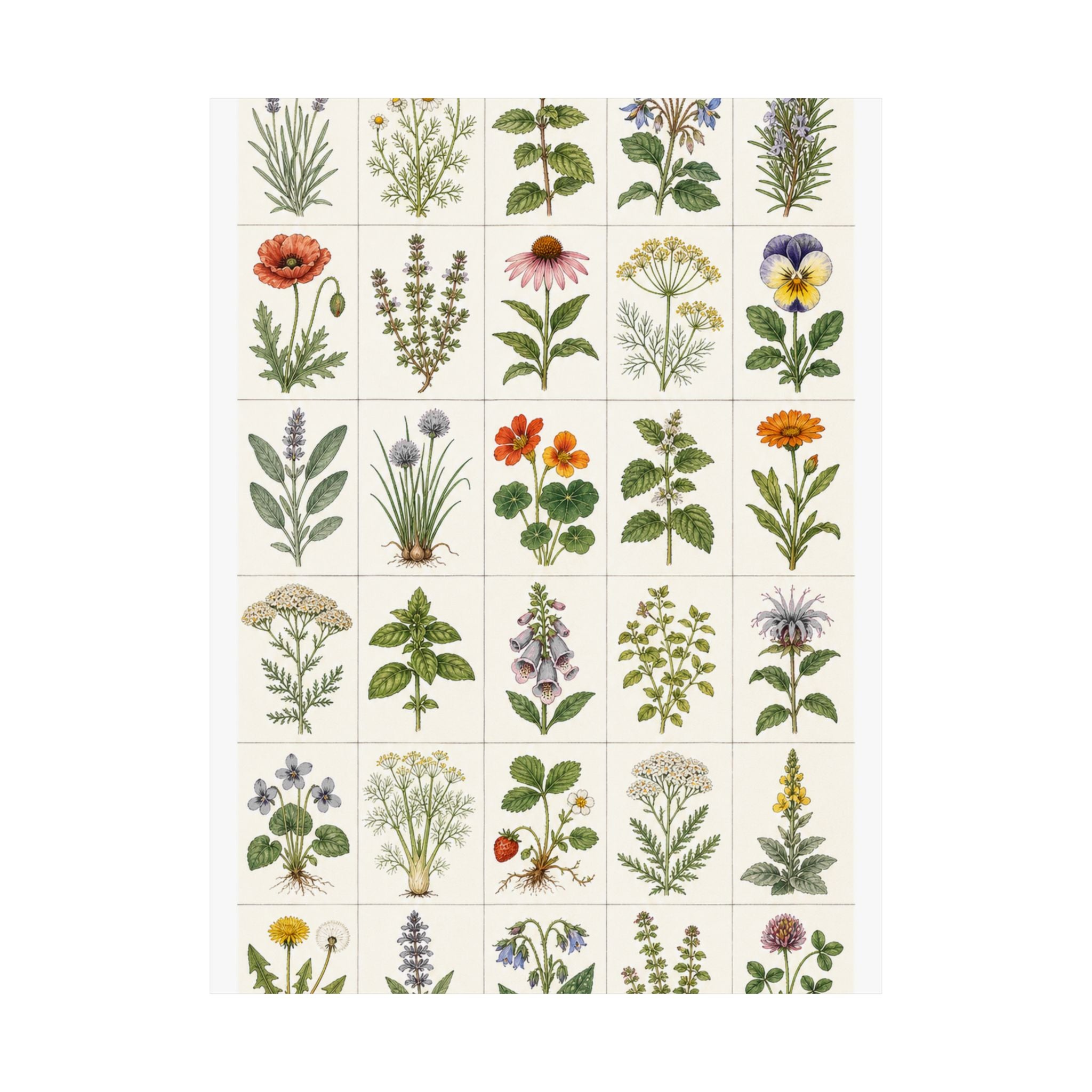 Herbarium Specimen Grid Poster