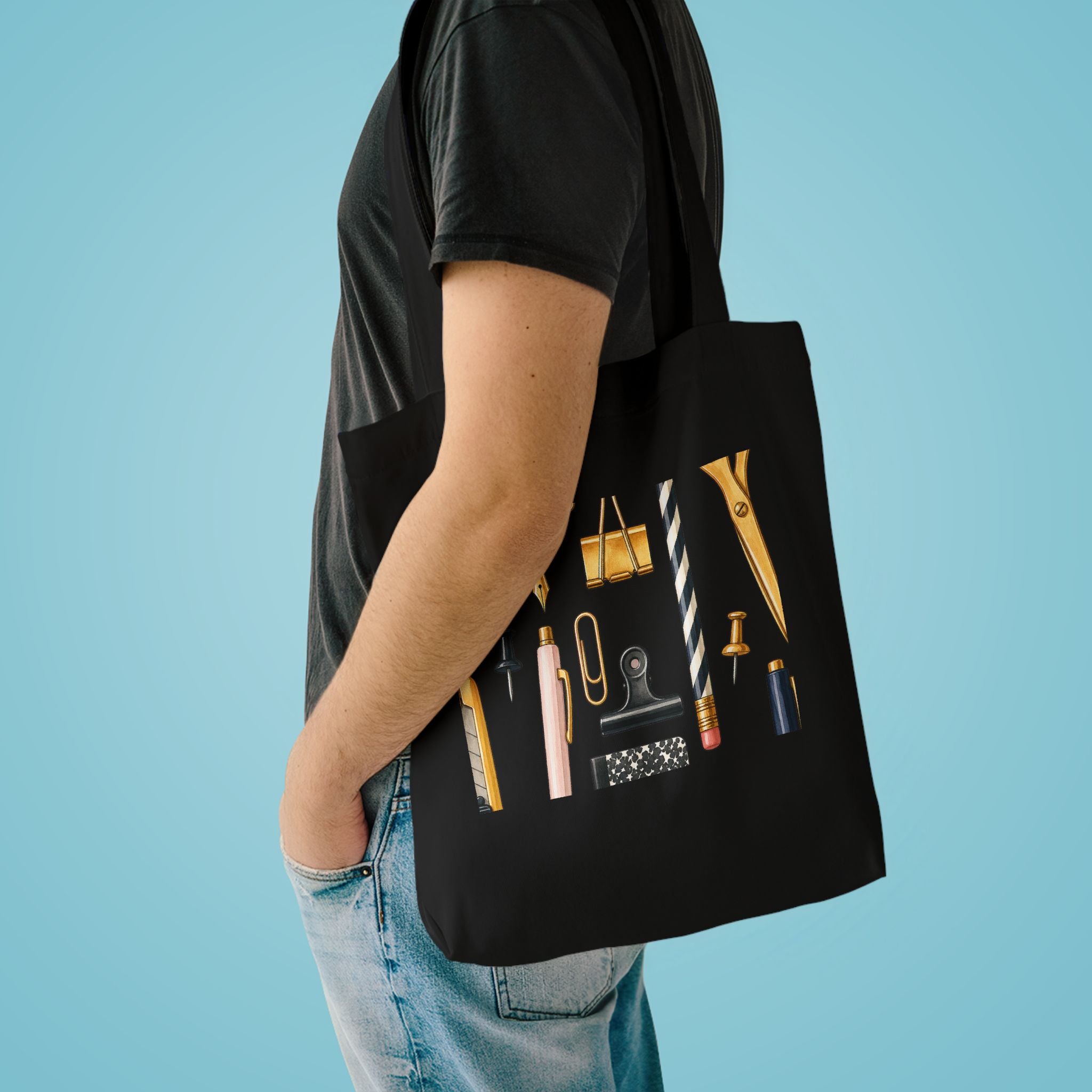 Desk Tools Pattern Scaled Tote Bag
