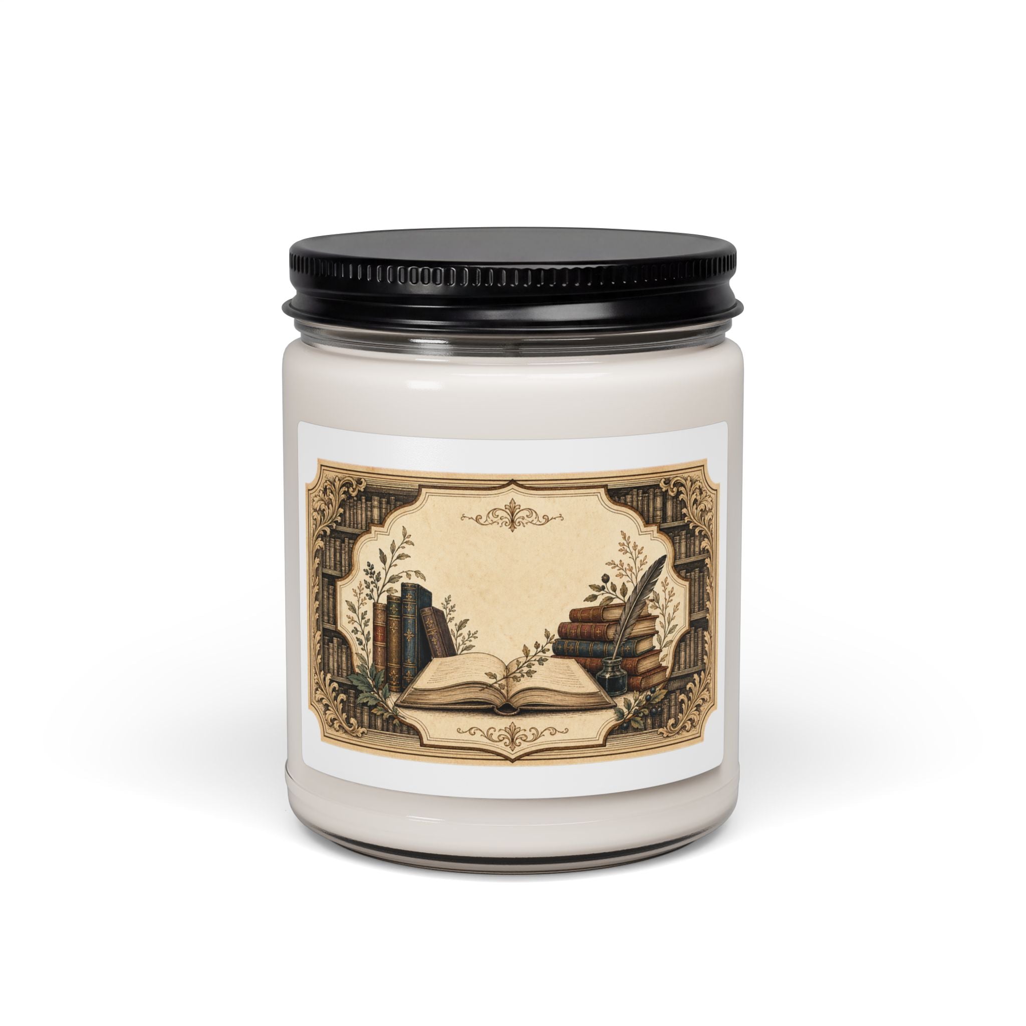 Old Library Label Style Soy Candle