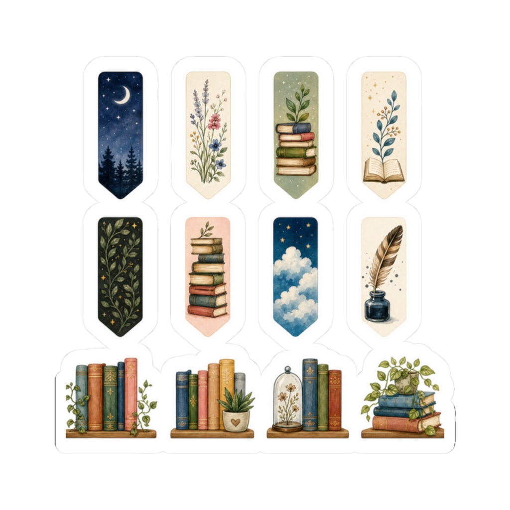 Book Tabs Tiny Bookmarks Shelf Sticker Sheet