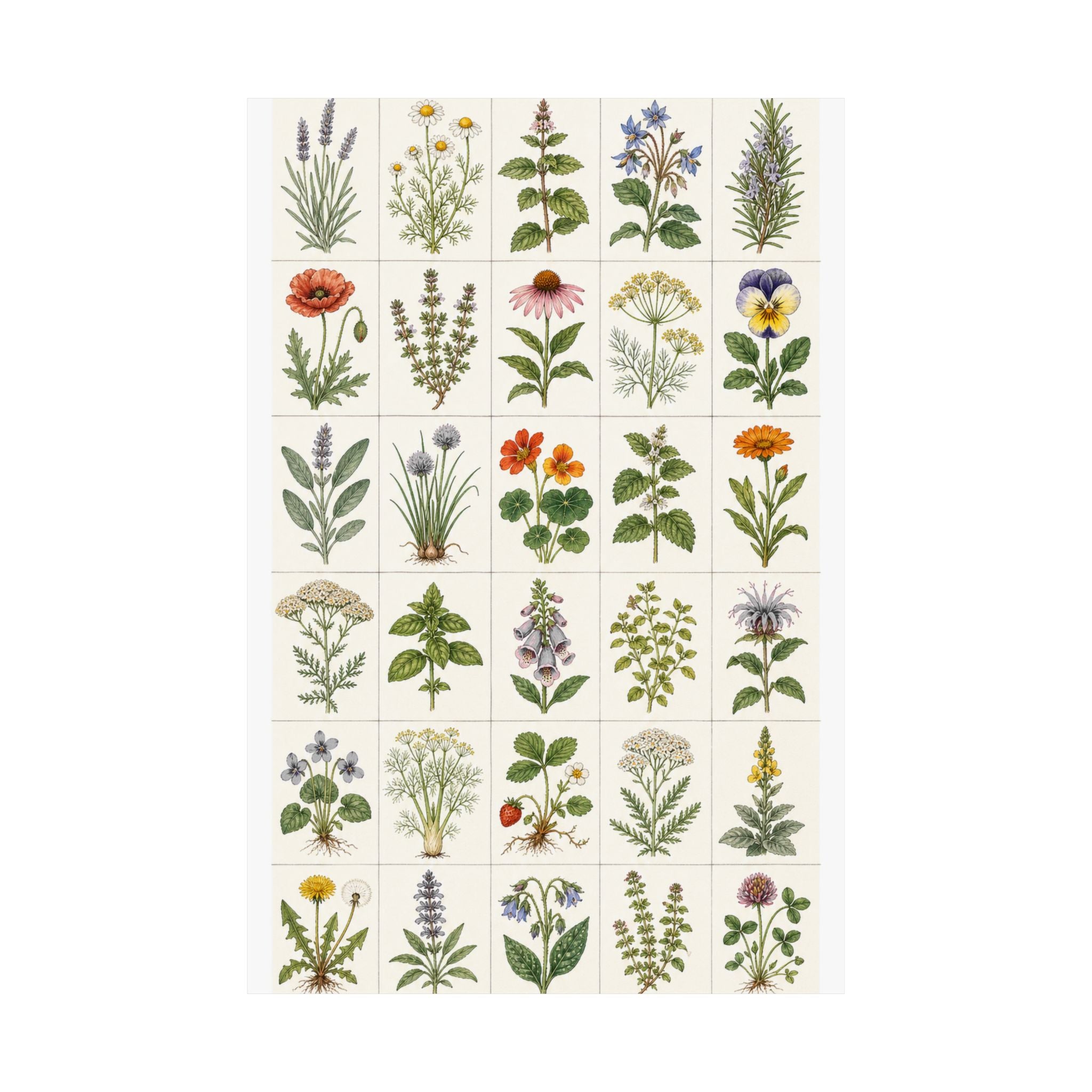 Herbarium Specimen Grid Poster