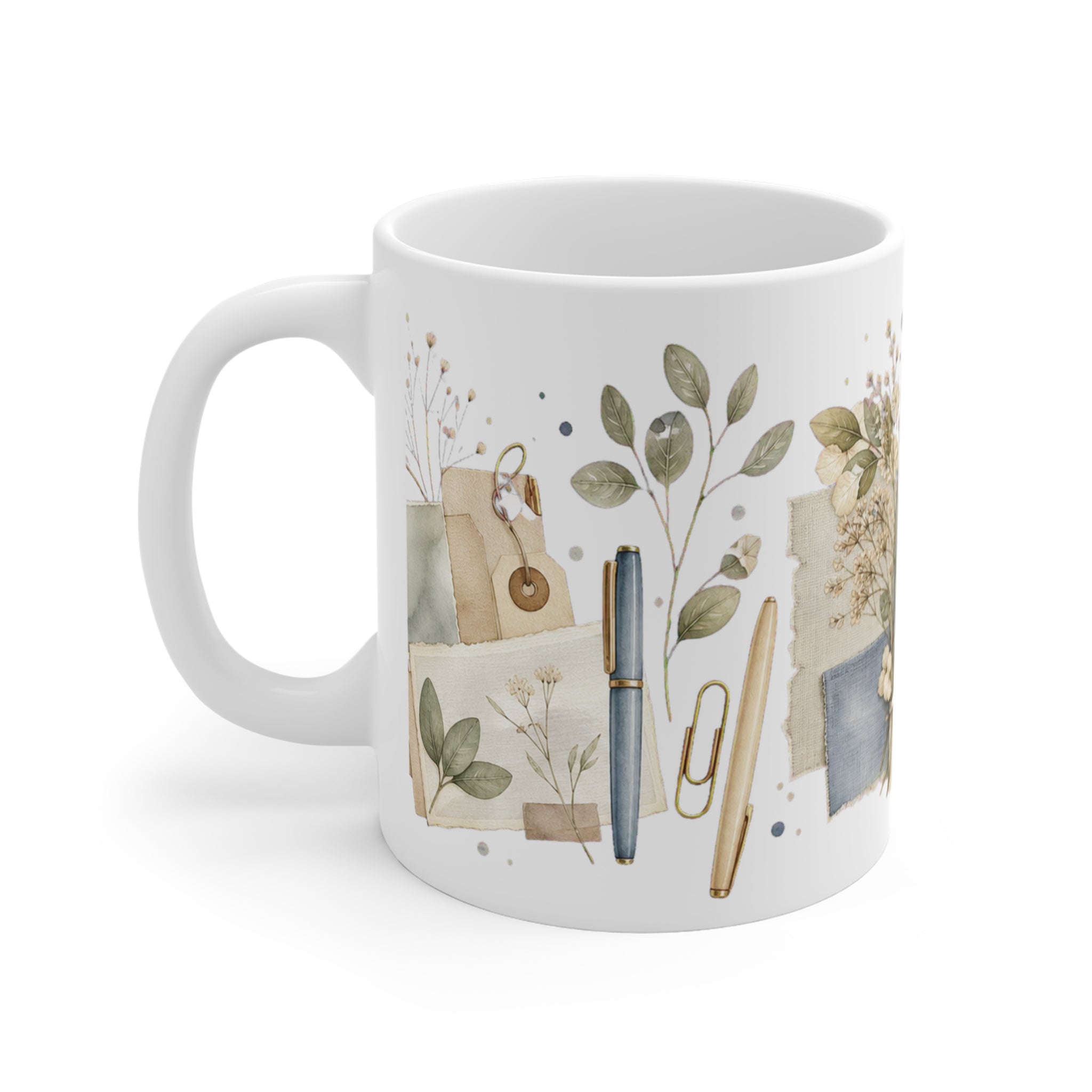 Soft Washed-Linen Desk Motif Mug