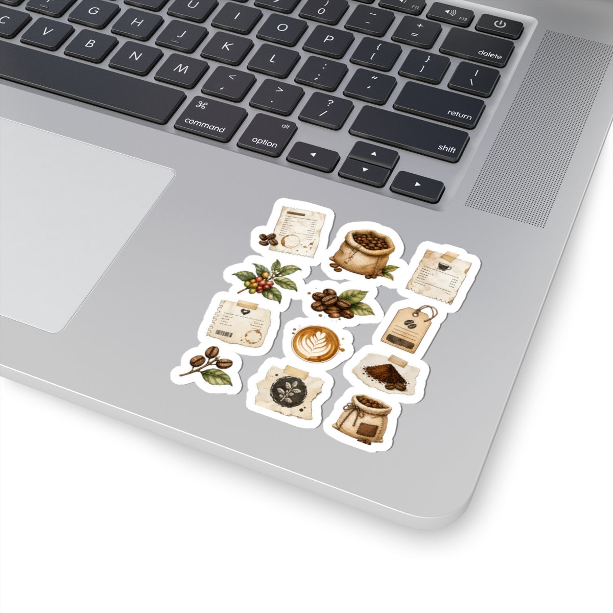 Cafe Receipt Beans Cup Labels Sticker Sheet